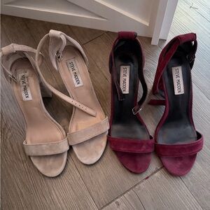 Steve Madden Beige and Burgundy Heels